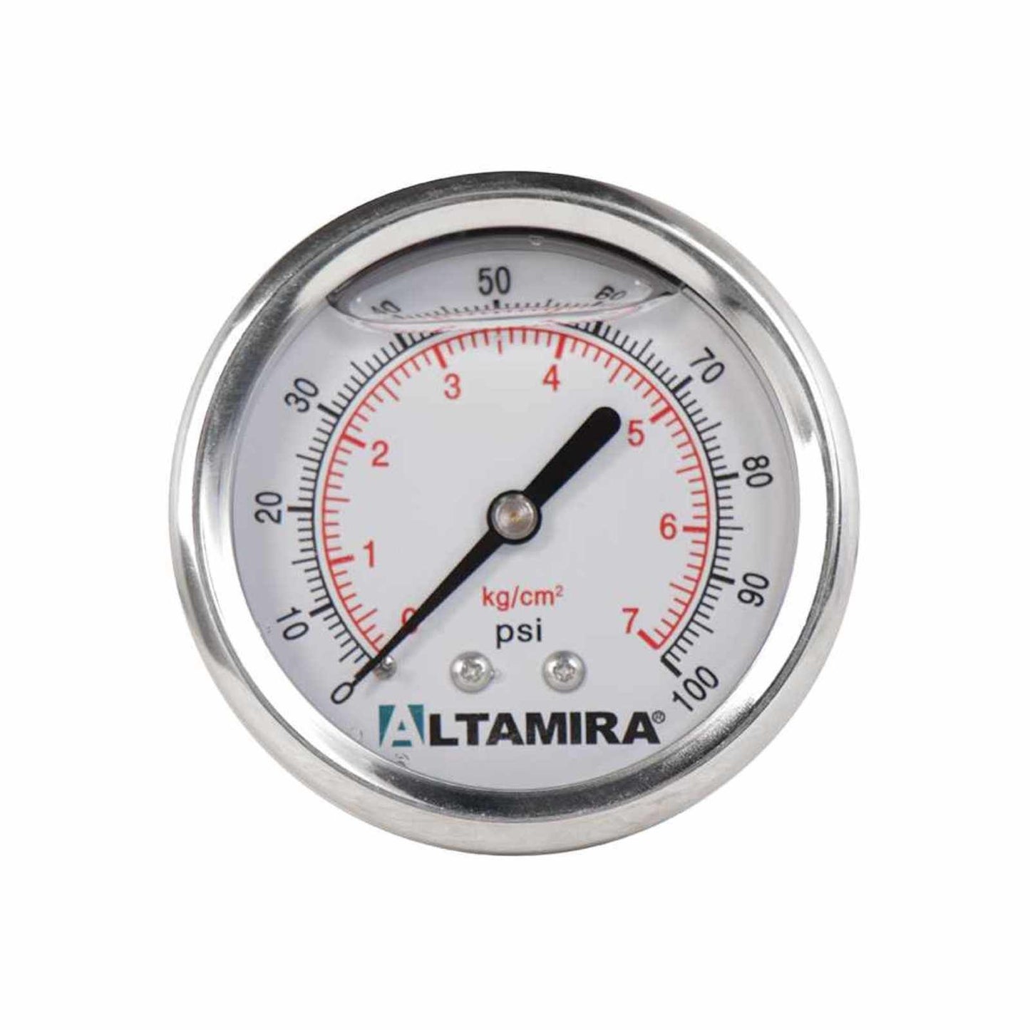 MANOMETRO GLICERINA ALTAMIRA 0-100 PSI CONEXION TRASERA