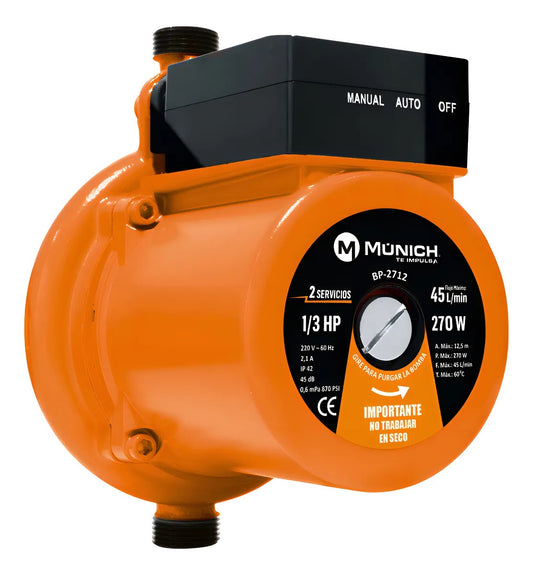 BOMBA PRESURIZADORA DE PASO MUNICH 2.5 BAÑOS 110V