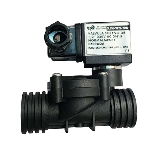 VALVULA SOLENOIDE PLASTICO CERRADA 1/2" 220V
