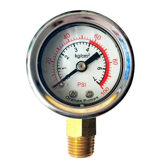 MANOMETRO C/GLICERINA PUMPS F&Q 0-100PSI CONEXION EN BASE