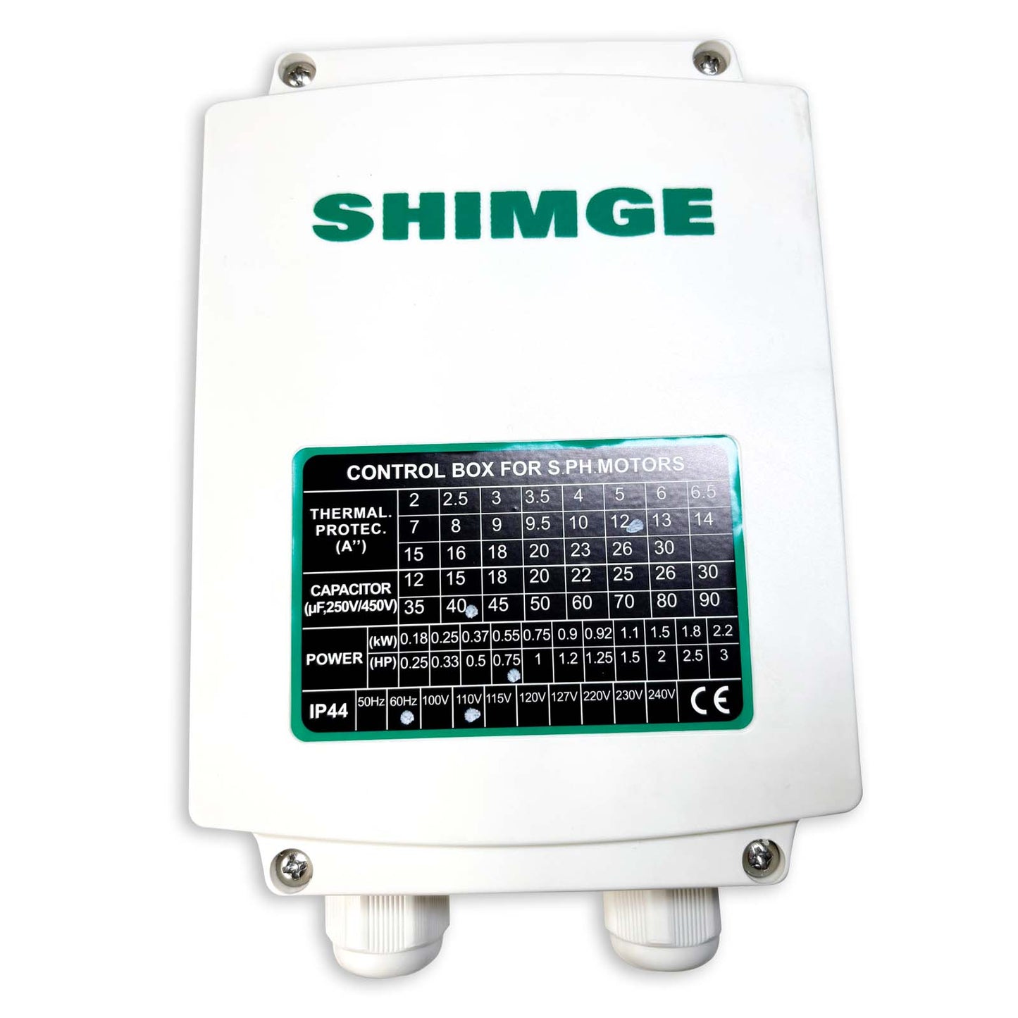 CAJA DE CONTROL SHIMGE 3/4 HP 110V