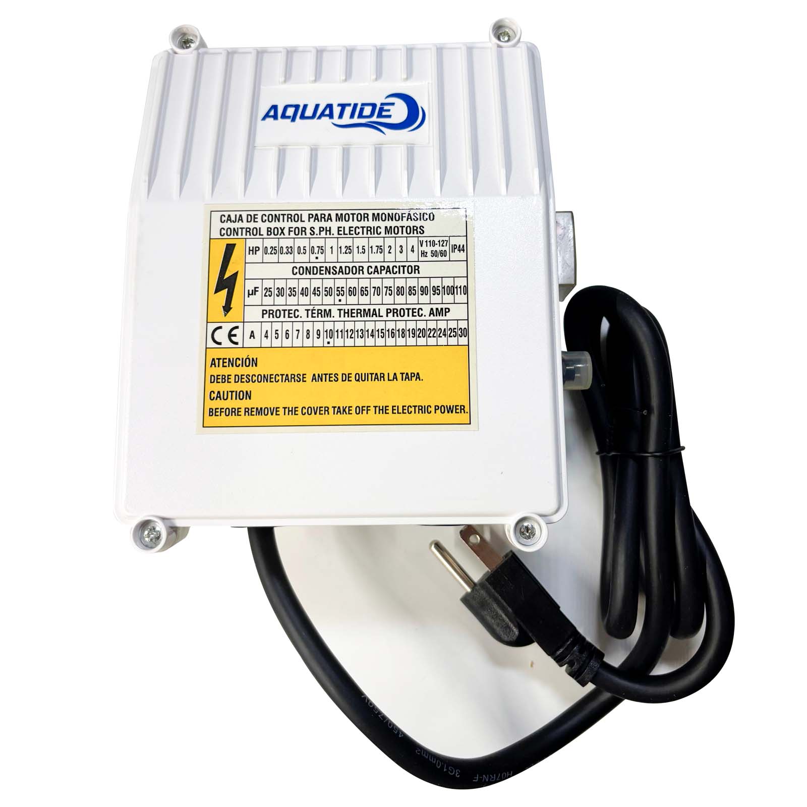 CAJA DE CONTROL AQUATIDE 3/4HP 127V
