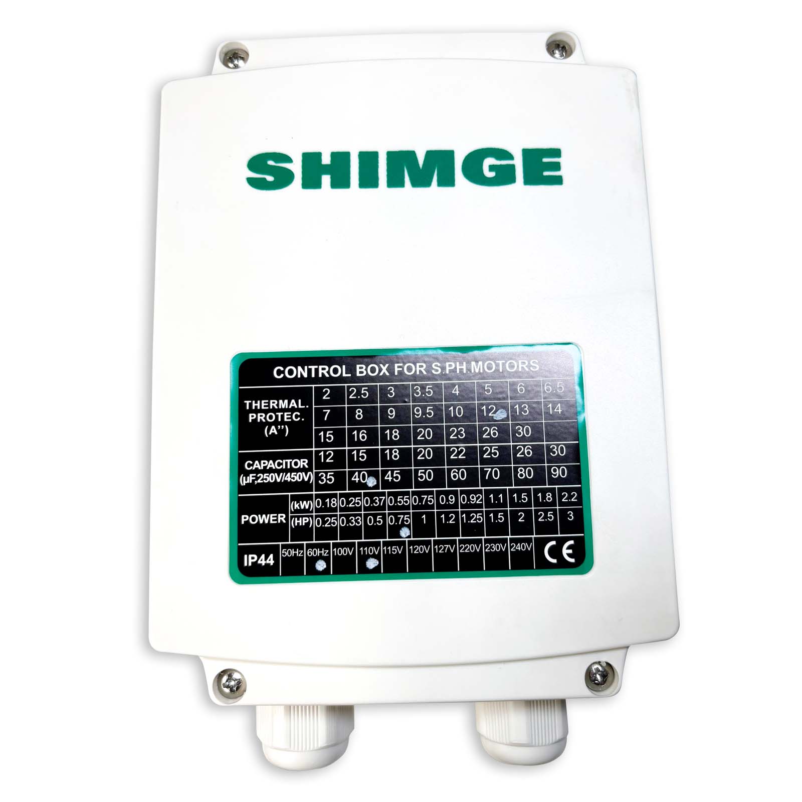 CAJA DE CONTROL SHIMGE 3/4 HP 110V
