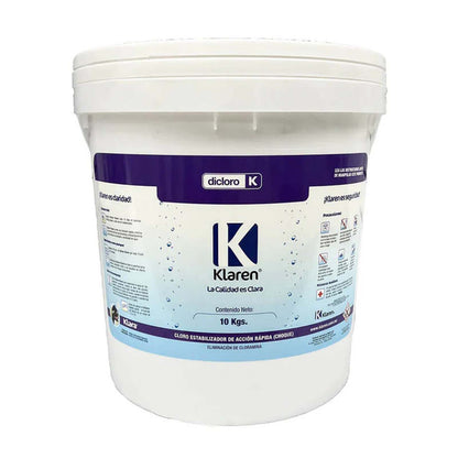 CUBETA DICLORO SHOCK KLAREN 10 KILOS