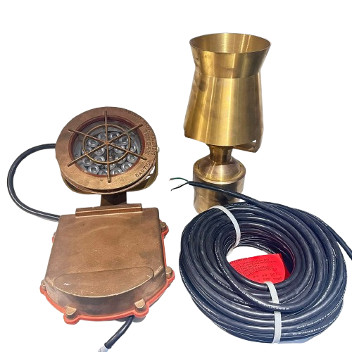 KIT DE REFLECTOR BLANCO FRIO 60W Y BOQUILLA ITALIA 3" EN BRONCE

