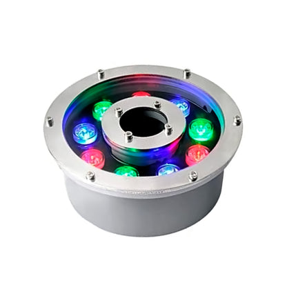 LAMPARA LED TIPO DONA SUMERGIBLE 9W 12V RGB 4 HILOS