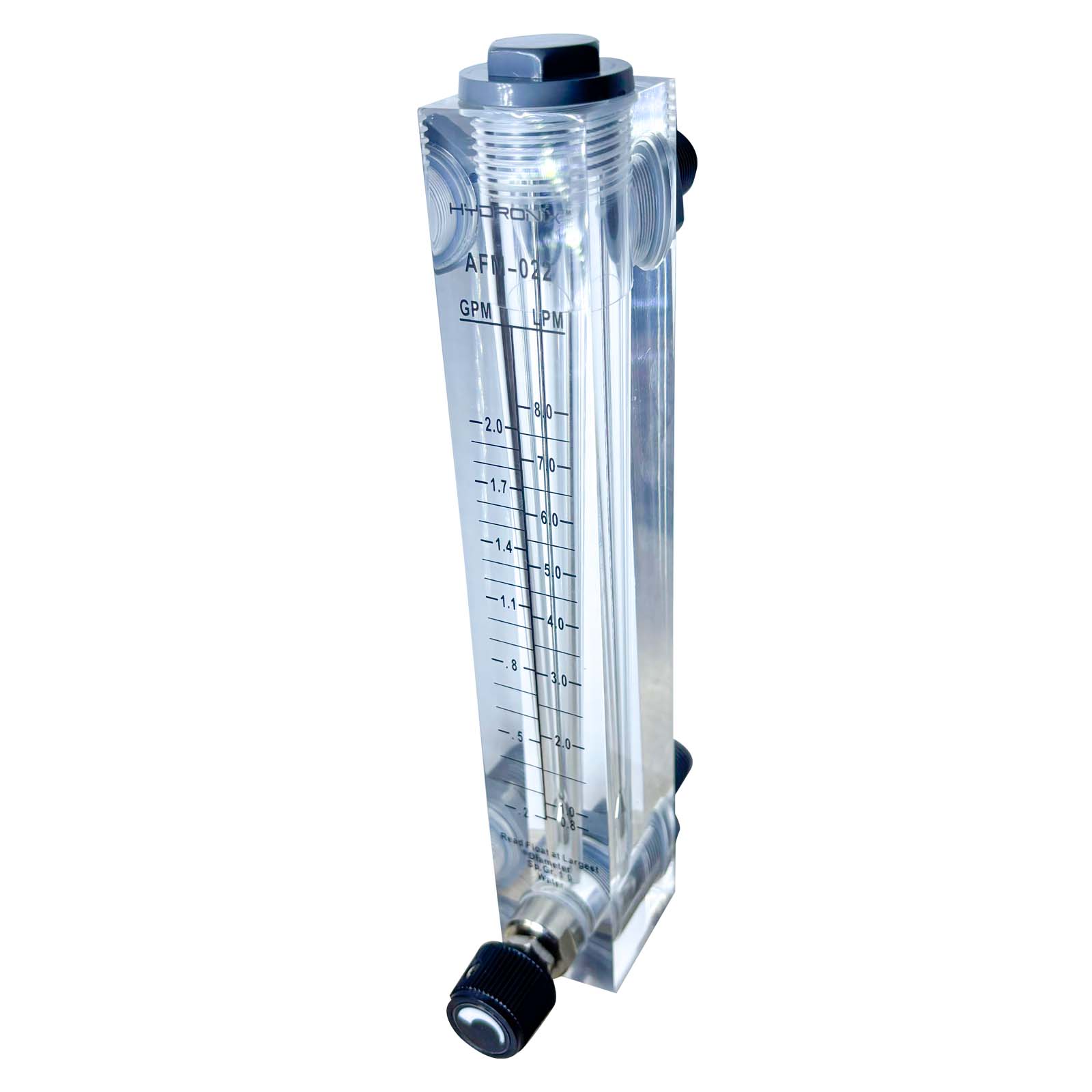 ROTAMETRO HYDRONIX 0.2-2 GPM CON REGULADOR