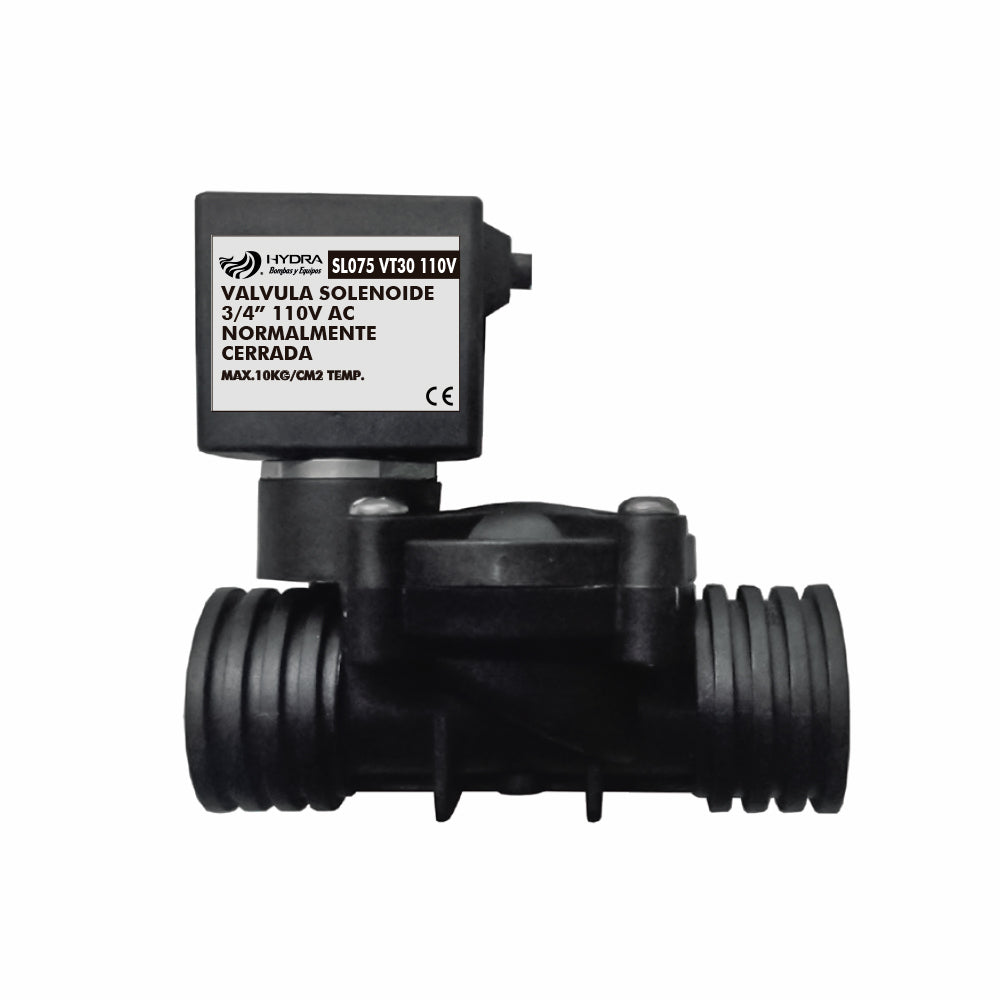 VALVULA SOLENOIDE PLASTICO CERRADA 3/4" 110V