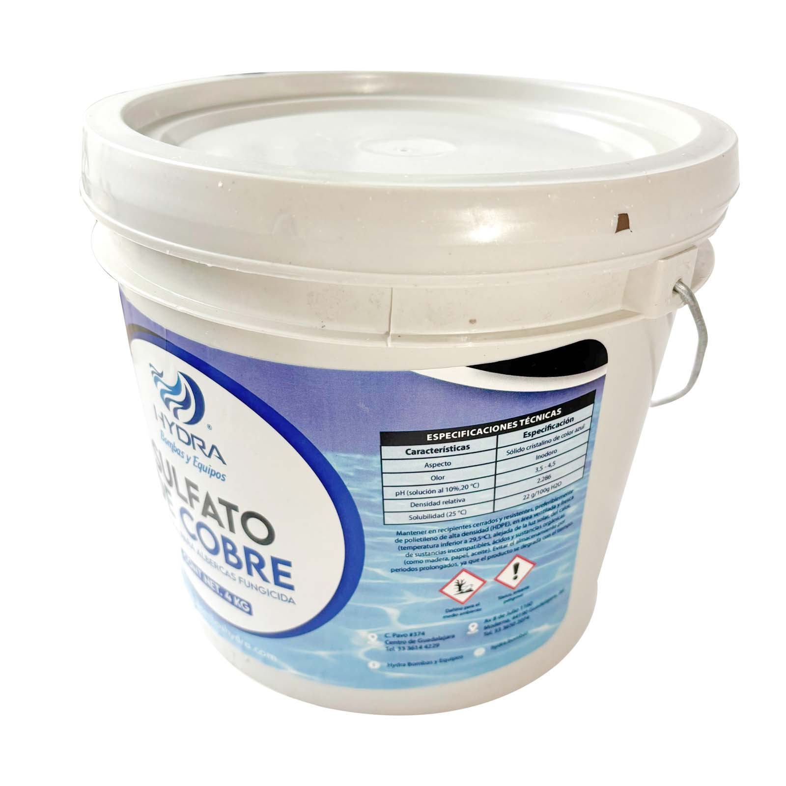 SULFATO DE COBRE 4KG HYDRA BOMBAS Y EQUIPOS LATERAL