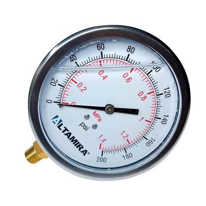 MANOMETRO GLICERINA ALTAMIRA 0-200 PSI CONEXION BASE
