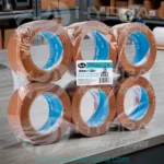 CHAROLA 6 PZS CINTAS CANELA ADHESIVO ACRÍLICO PARA EMPAQUE 48MM X 150MTS