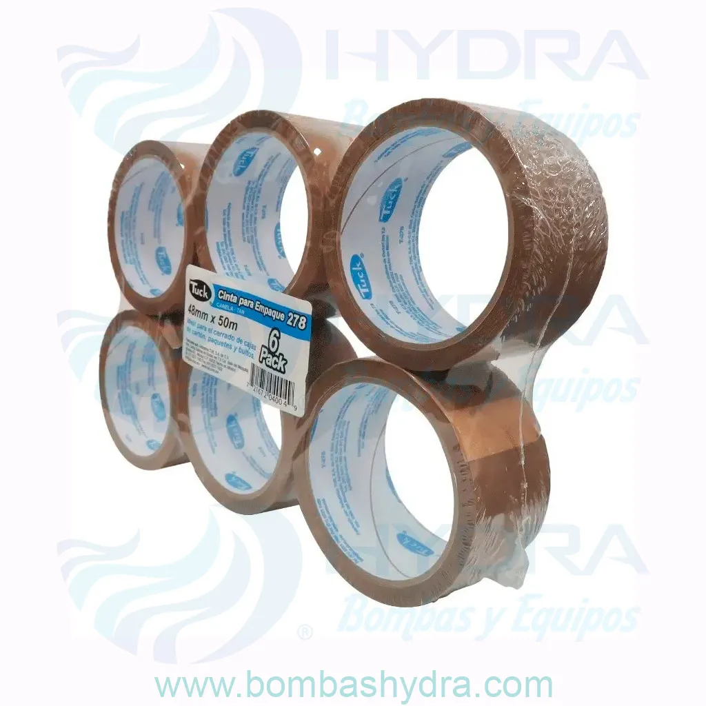 CHAROLA 6 PZS CINTAS TRANSPARENTE ADHESIVO ACRÍLICO USO COMERCIAL 48MM X 50MTS