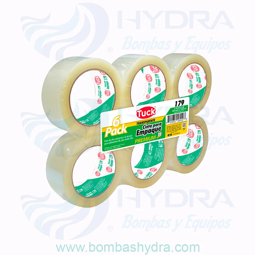 CHAROLA 6 PZS CINTAS TRANSPARENTE ADHESIVO HOT-MELT USO INDUSTRIAL 48MM X 50MTS