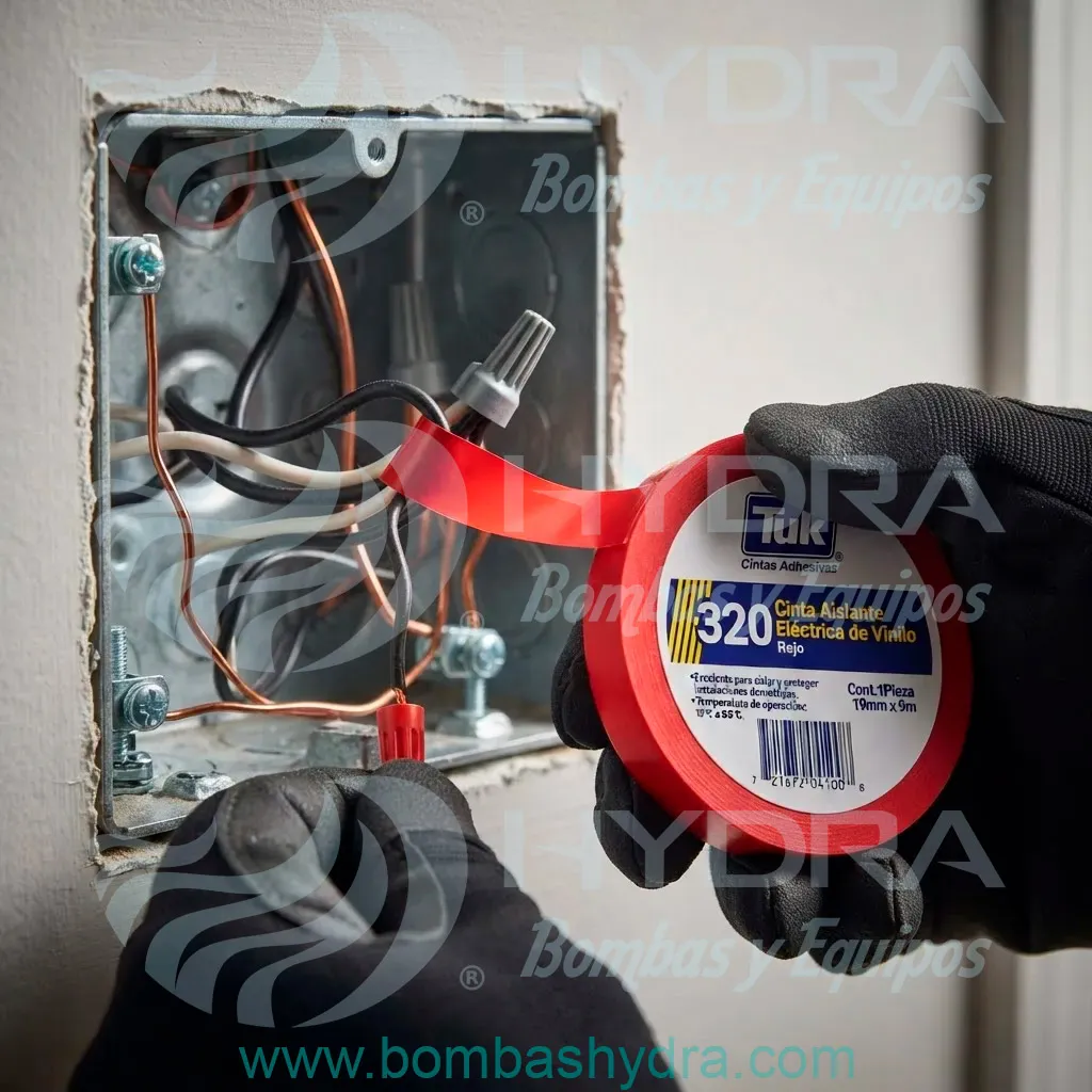 CINTA ADHESIVA AISLANTE ELÉCTRICA 19MM X 9MTS VINIL ROJO USO