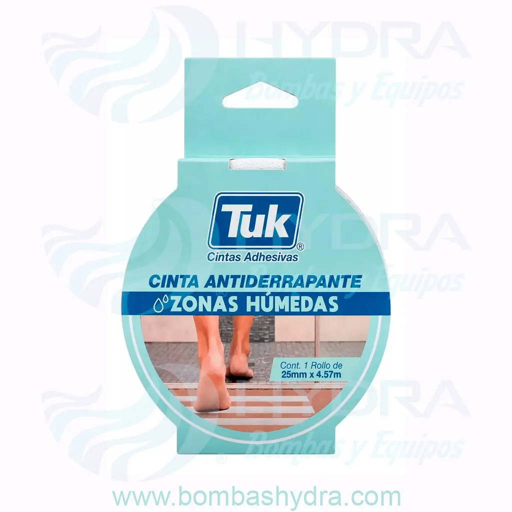 CINTA ADHESIVA ANTIDERRAPANTE ZONAS HUMEDAS 25MM X 4.57MTS