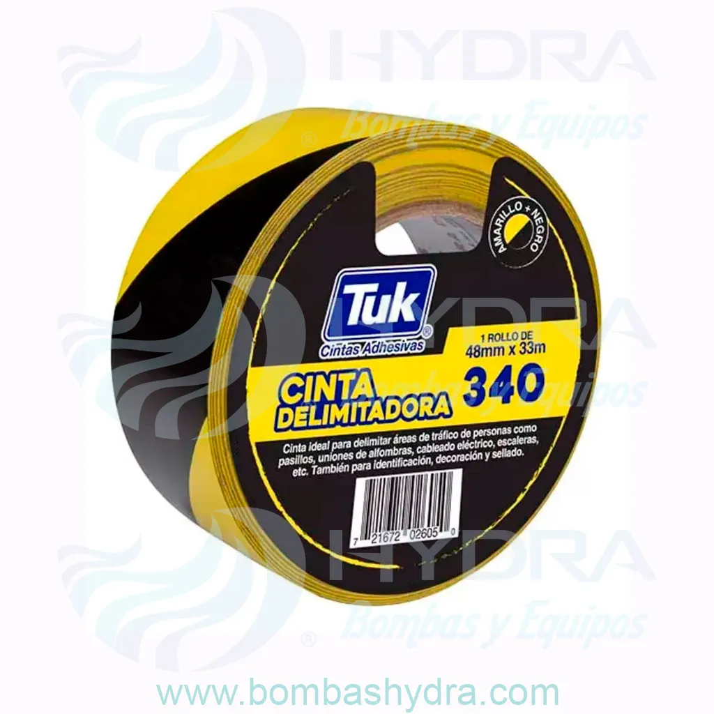 CINTA ADHESIVA DELIMITANTE PERIMETRAL AMARILLONEGRO 48MM X 33MTS
