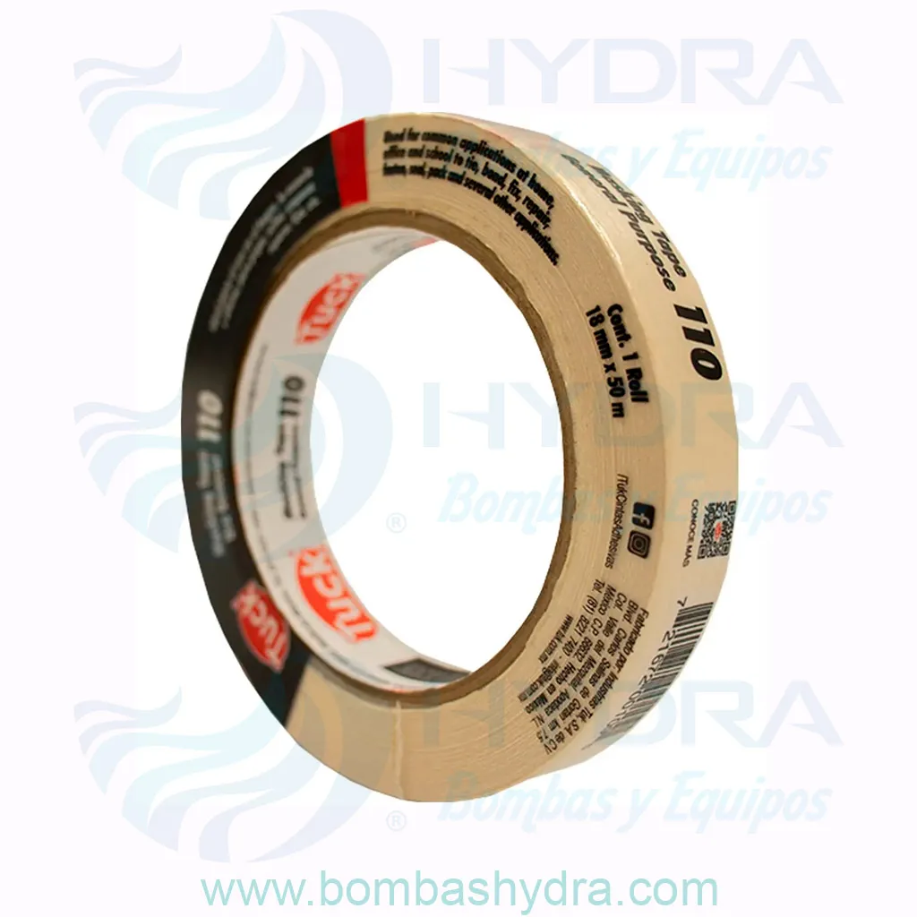 CINTA ADHESIVA MASKING TAPE PAPEL USO GENERAL 18 MM X 50MTS