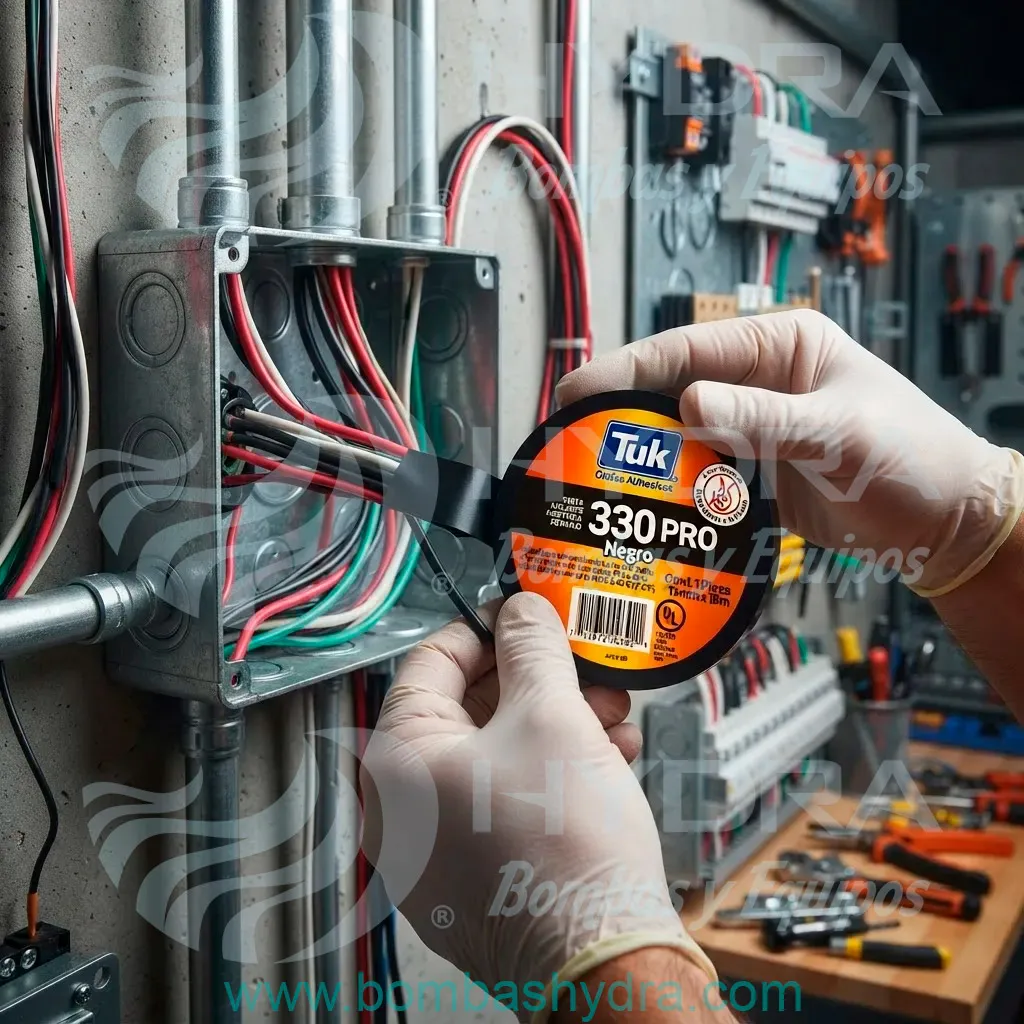 CINTA AISLANTE PROFESIONAL ELÉCTRICA DE VINILO NEGRA 19MMX18MTS APLICADO