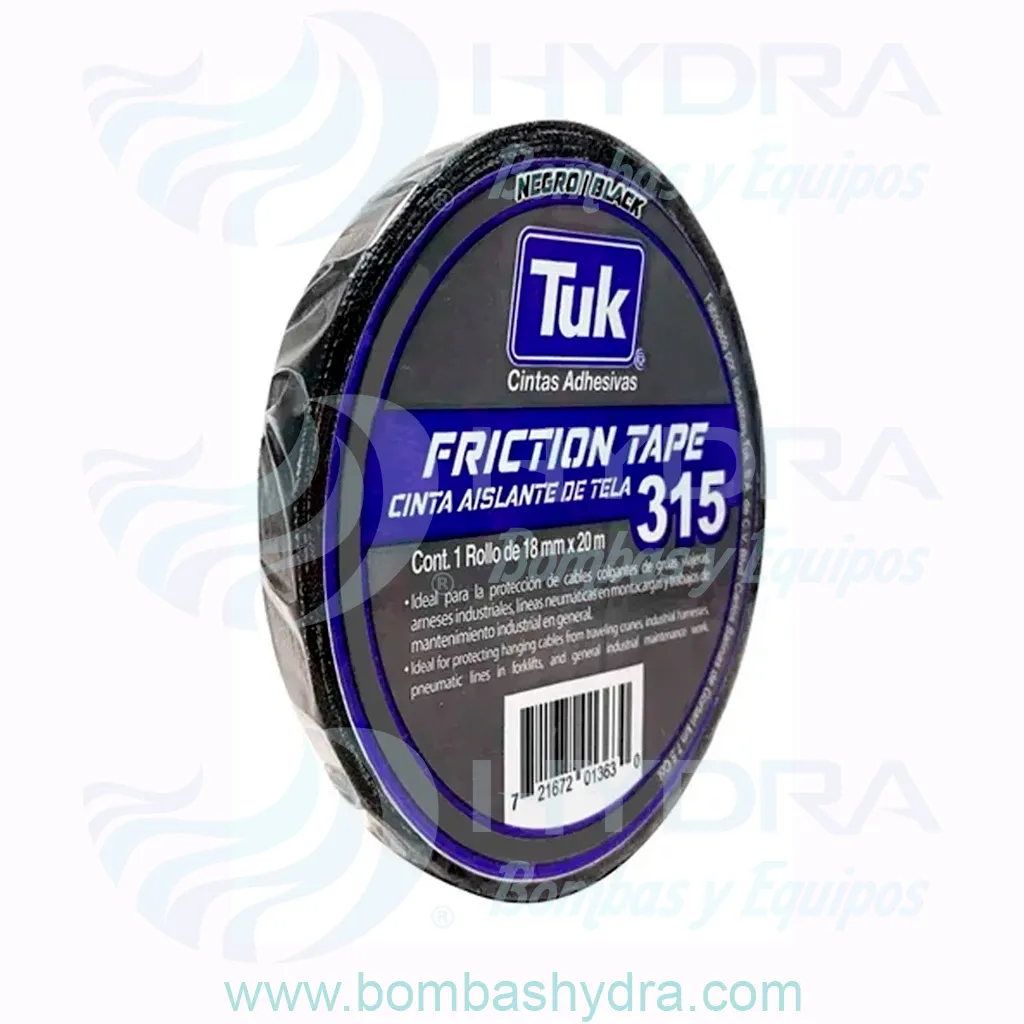 CINTA AISLANTE TELA FRICCIÓN PARA CABLES ELÉCTRICOS 18 MM X 20 MTS