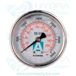 MANOMETRO GLICERINA ALTAMIRA 0-3000 PSI CONEXION TRASERA