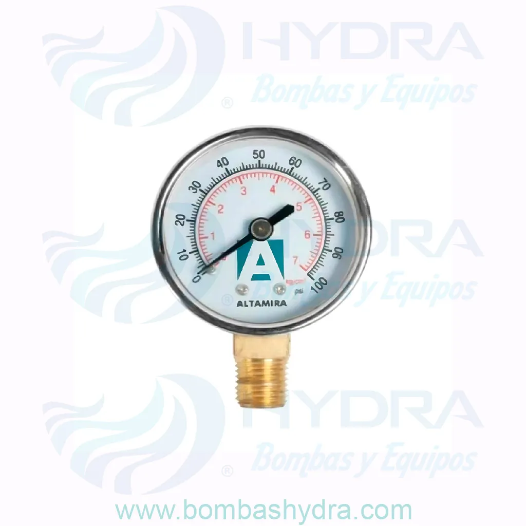MANOMETRO SECO ALTAMIRA 0-100 PSI CONEXION BASE