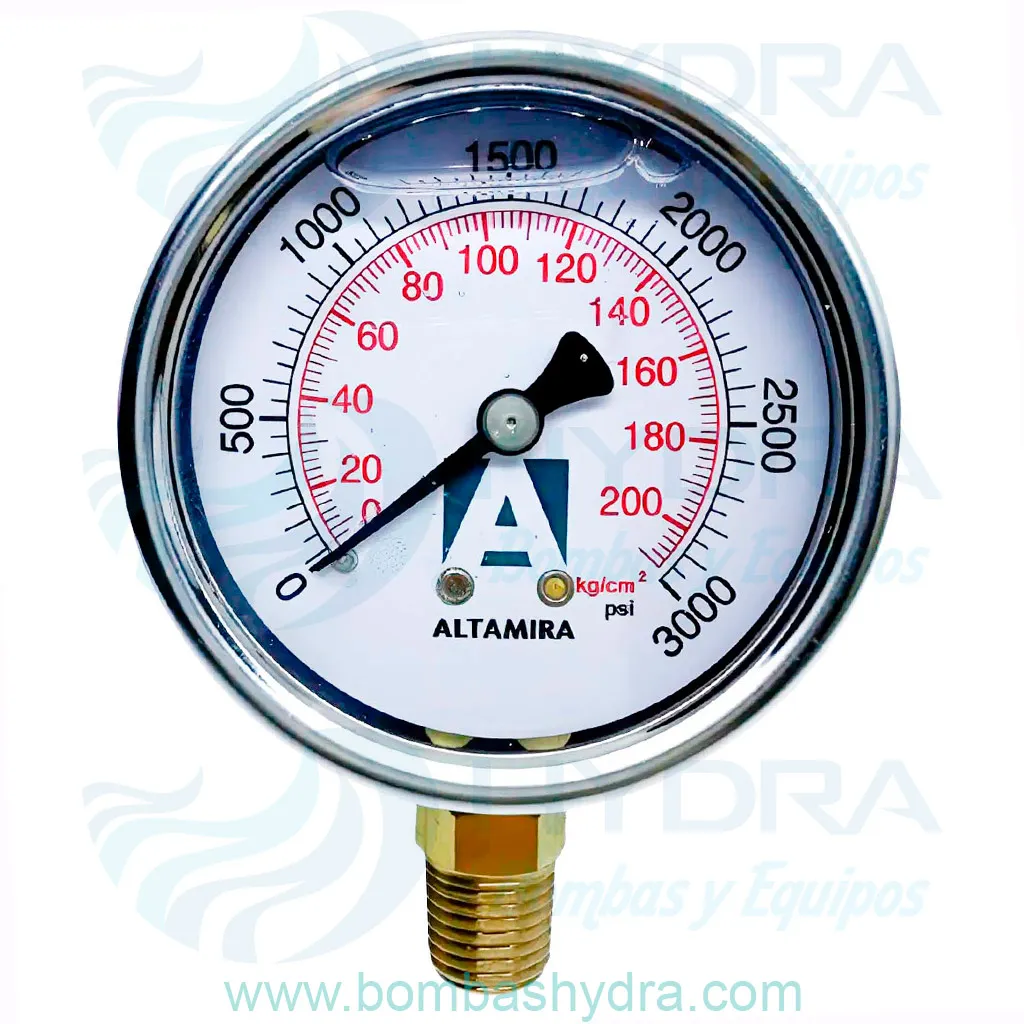MANOMETRO_GLICERINA_ALTAMIRA_0-3000_PSI_CONEXION_EN_BASE