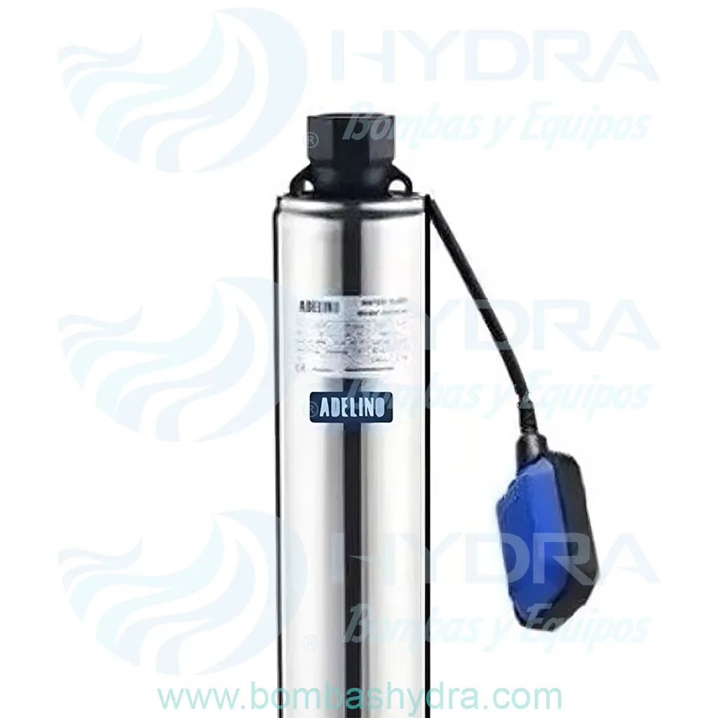 MOTOBOMBA SUMERGIBLE ADELINO 1HP 127V CFLOTADOR CERCA