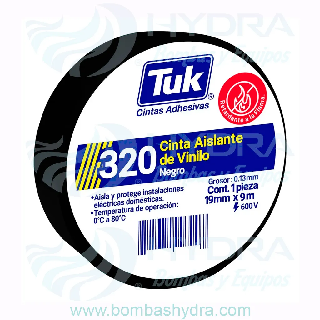 CINTA ADHESIVA AISLANTE ELÉCTRICA 19MM X 9MTS VINIL NEGRO