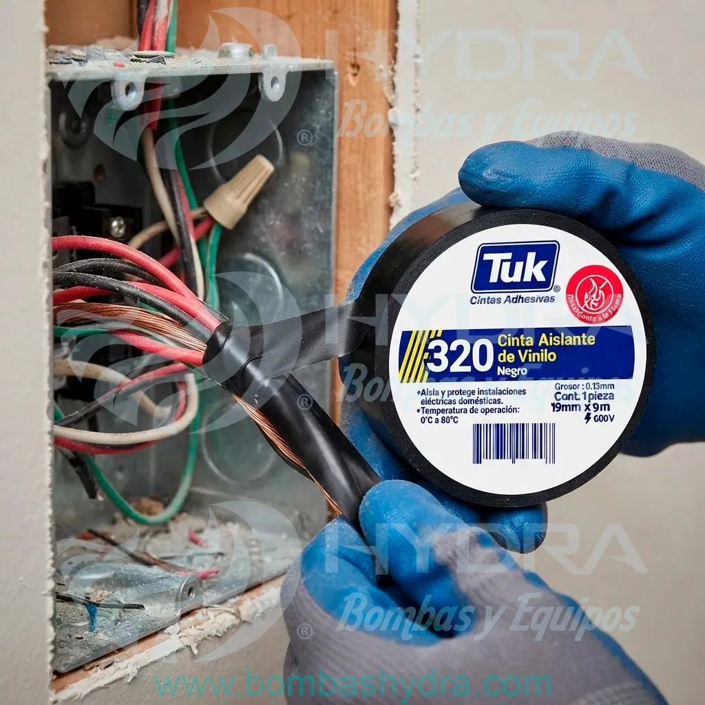 CINTA ADHESIVA AISLANTE ELÉCTRICA 19MM X 9MTS VINIL NEGRO USO