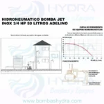 SISTEMA HIDRONEUMATICO ADELINO 50 LITROS 0.75 HP 110V