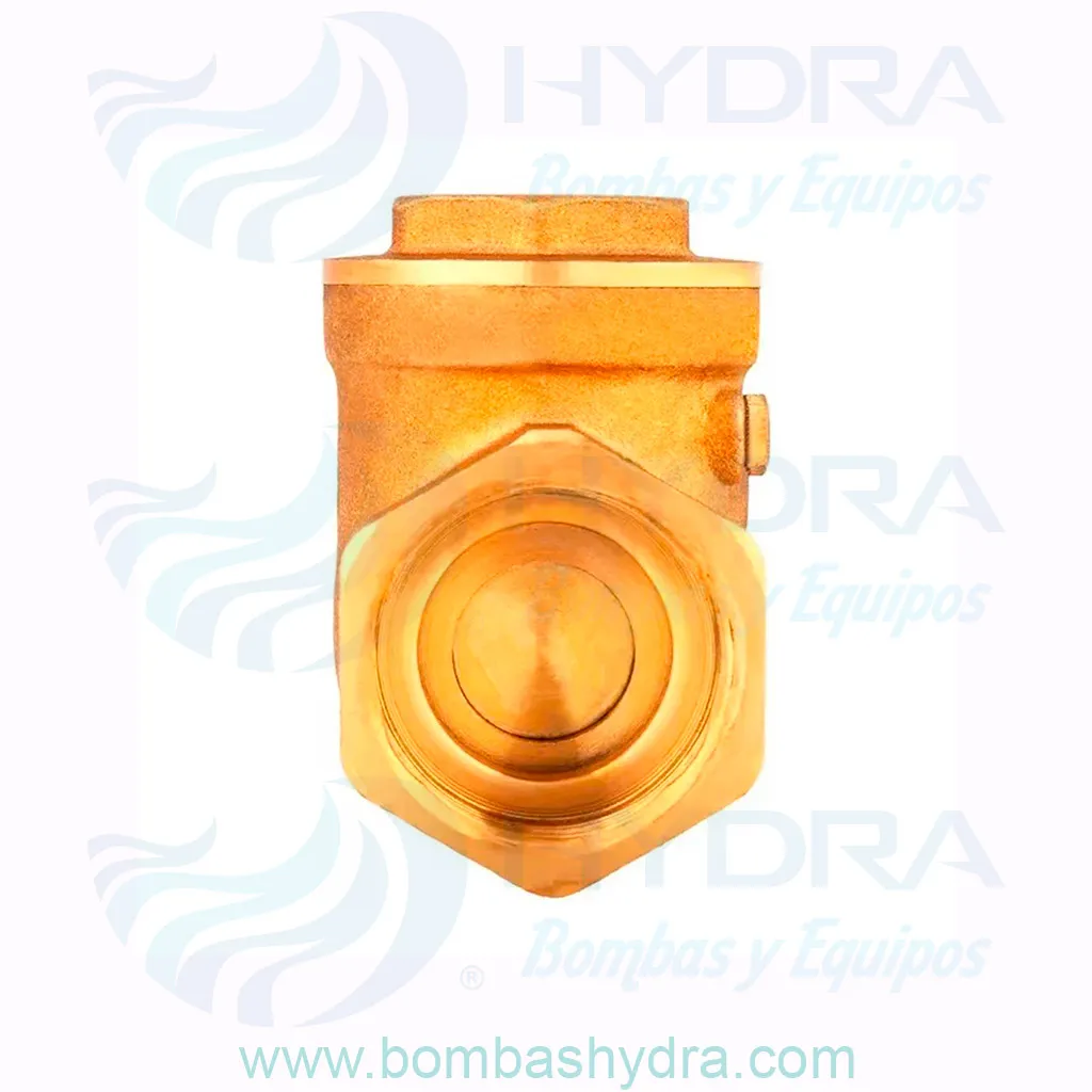 VALVULA CHECK DE COLUMPIO 1 BRONCE VISTA FRONTAL