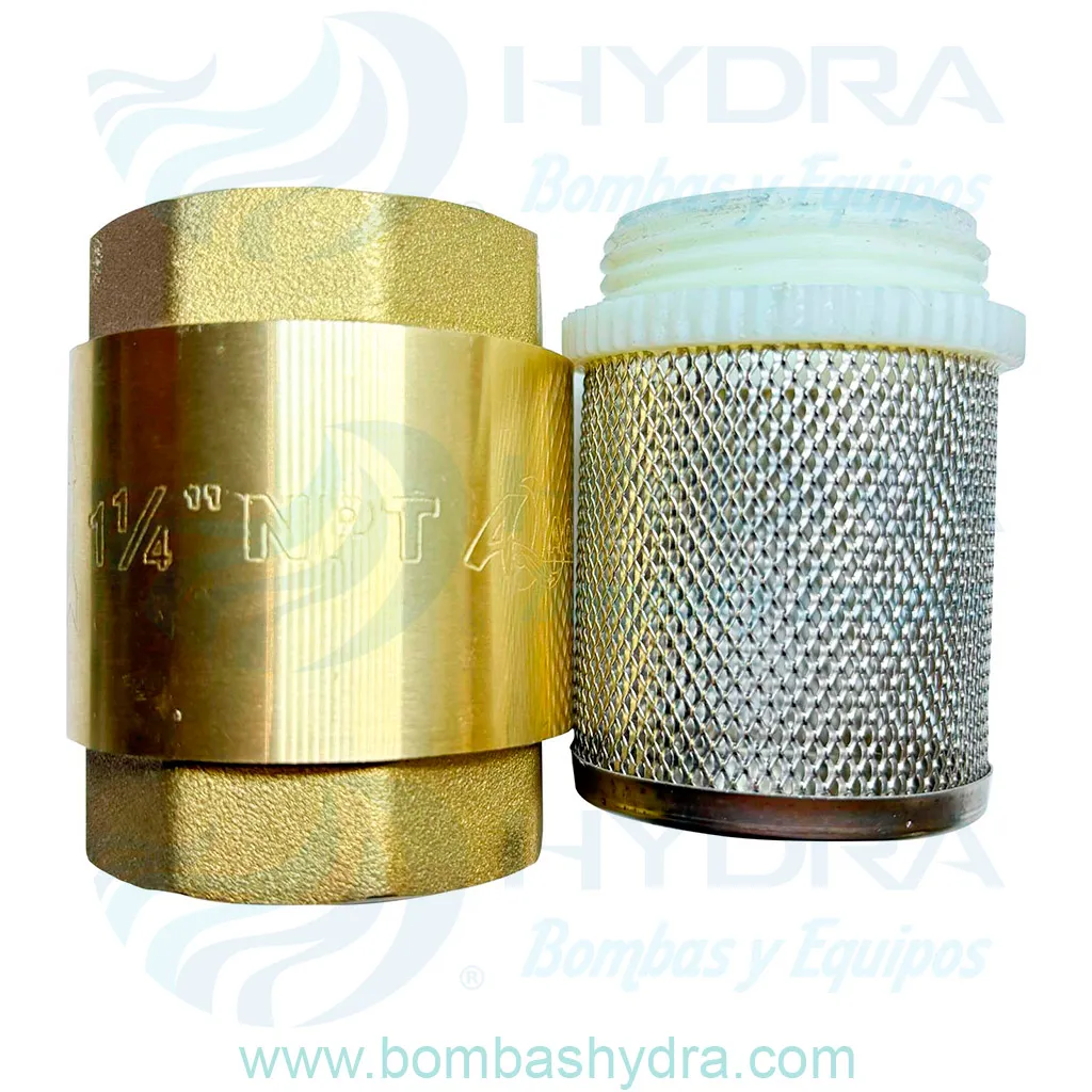 VALVULA PIE CHECK 1.25 AQUAPAK BRONCE DESMONTABLE DESARMADA