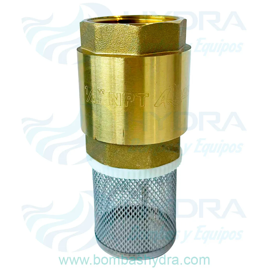 VALVULA PIE CHECK 1.25 AQUAPAK BRONCE DESMONTABLE