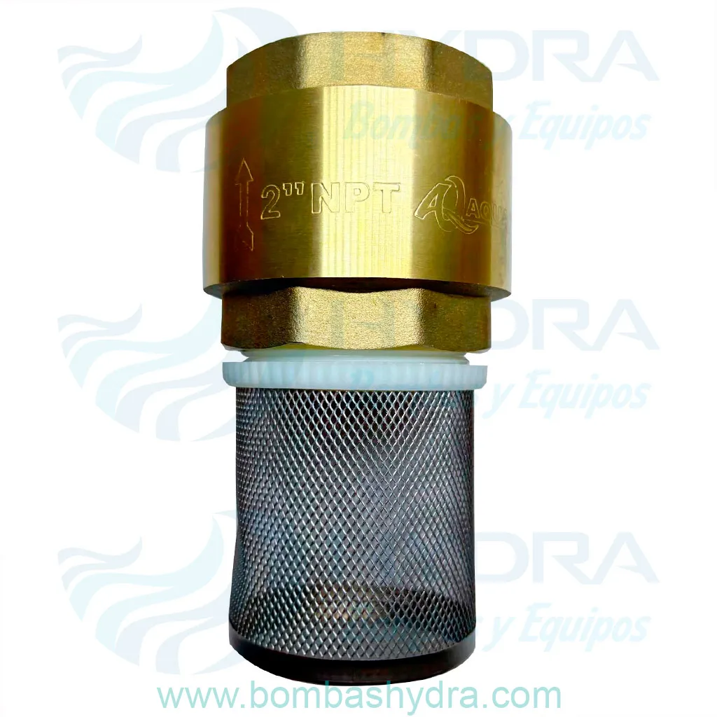 Valvula Pie Check Canastilla Desmontable Bronce Aquapak 2 FRENTE